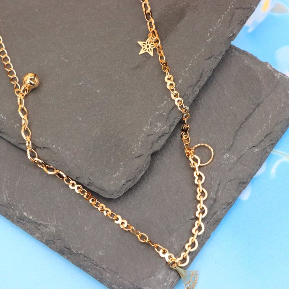 "Rose Gold Anklet with Star Charm, XPAL1033